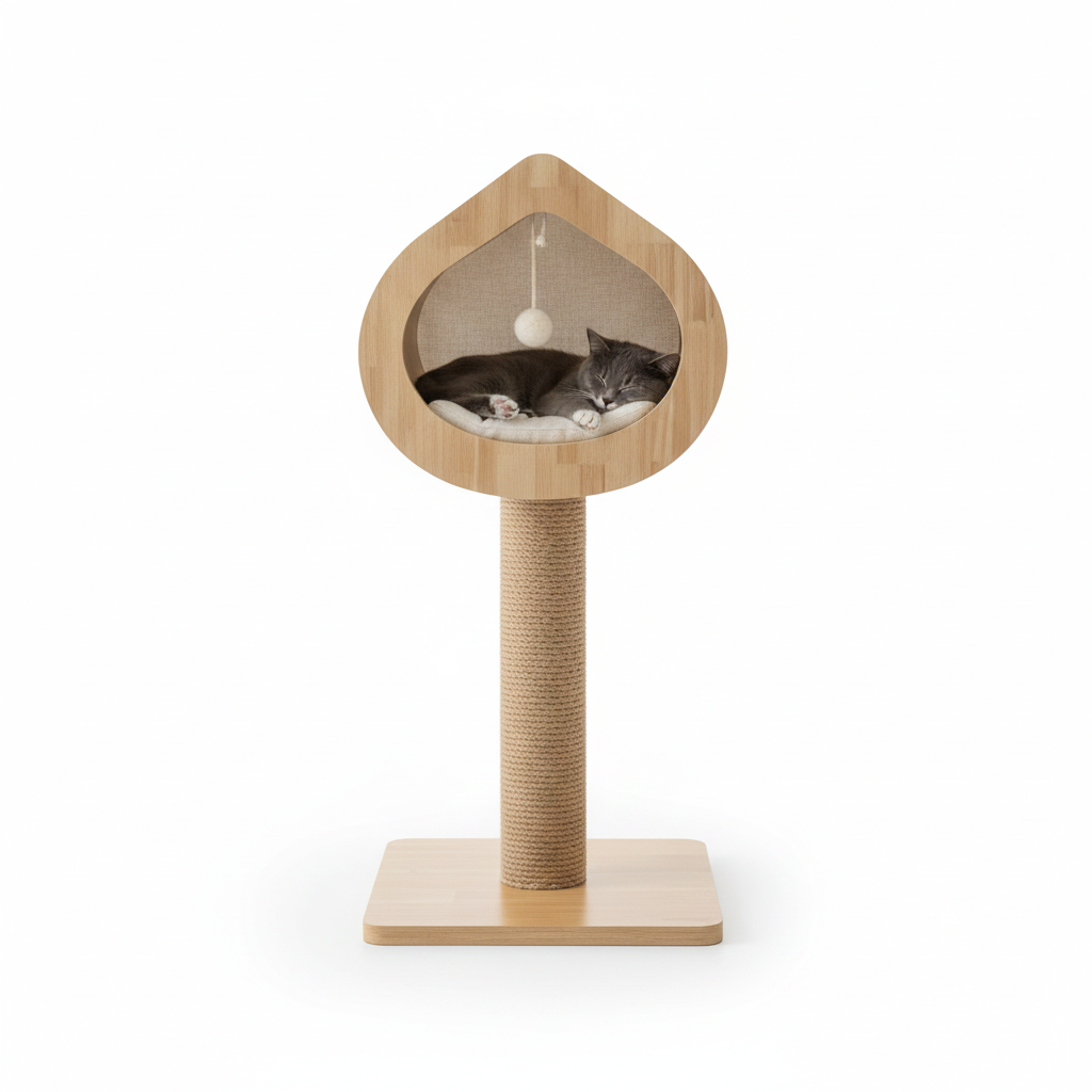 Premium Lotus Design Cat Tree – Luxury Cat House & Sturdy Sisal Scratching Post