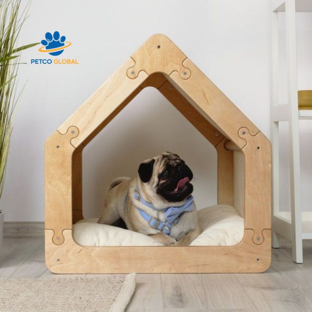 Premium Modular Wooden Cat House & Dog House - Secure Design by PETCO GLOBAL | Assembled Pet Bed