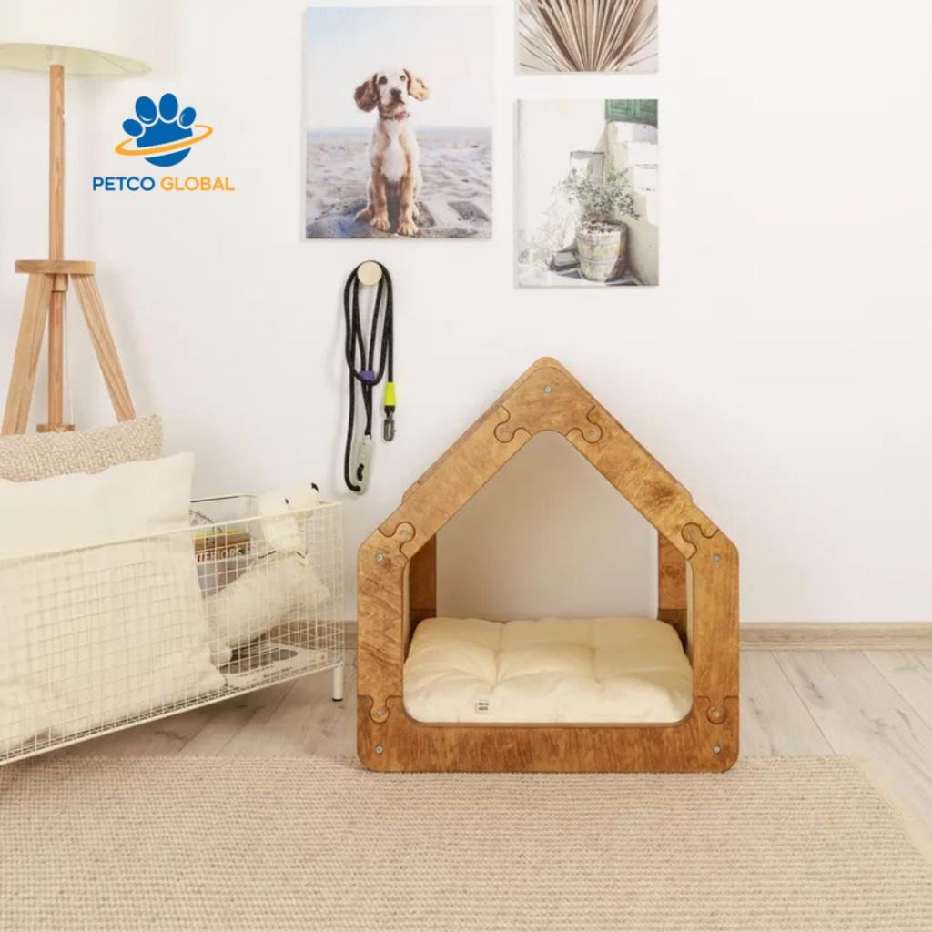 Premium Modular Wooden Cat House & Dog House - Secure Design by PETCO GLOBAL | Assembled Pet Bed