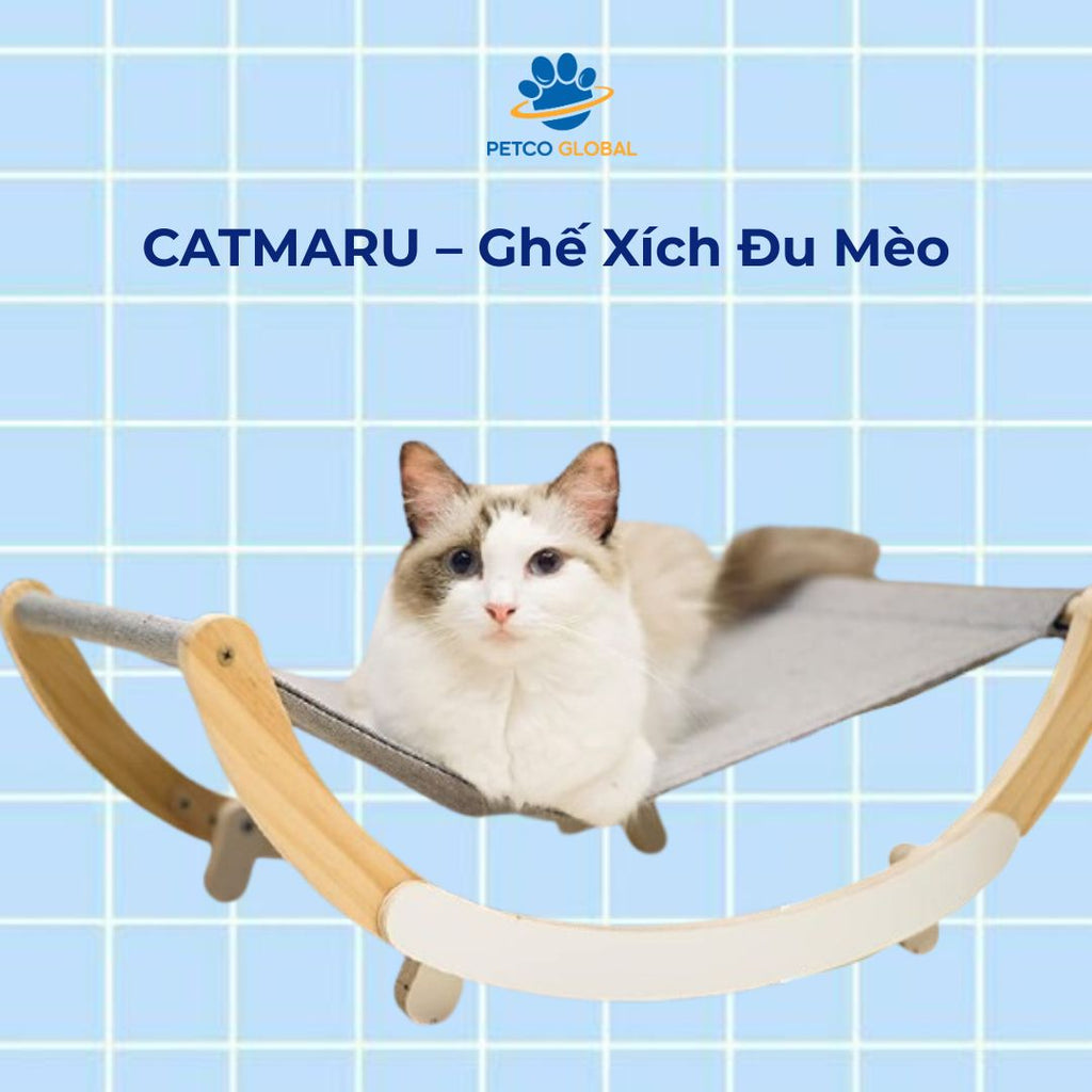 Wall-Mounted Cat Bed Hammock, Premium Natural Wood Pet Hanging Bed with Removable Canvas Fabric for Cats and Small Dogs