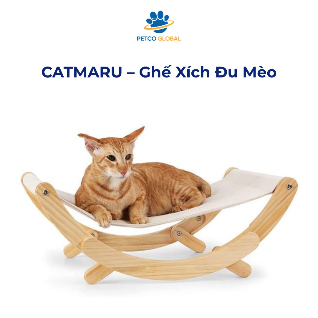 Wall-Mounted Cat Bed Hammock, Premium Natural Wood Pet Hanging Bed with Removable Canvas Fabric for Cats and Small Dogs